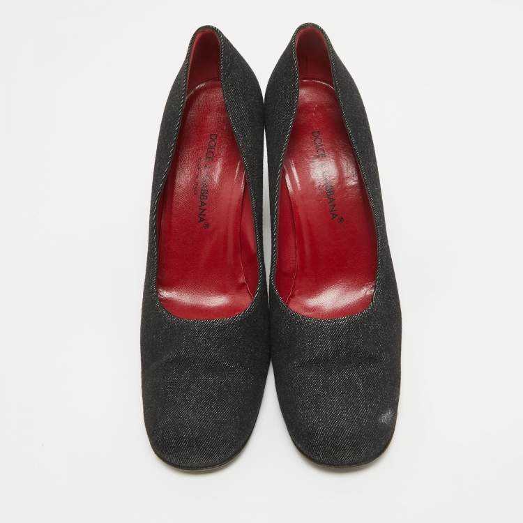 Pre Owned Dolce & Gabbana Black Denim Pumps Size 38