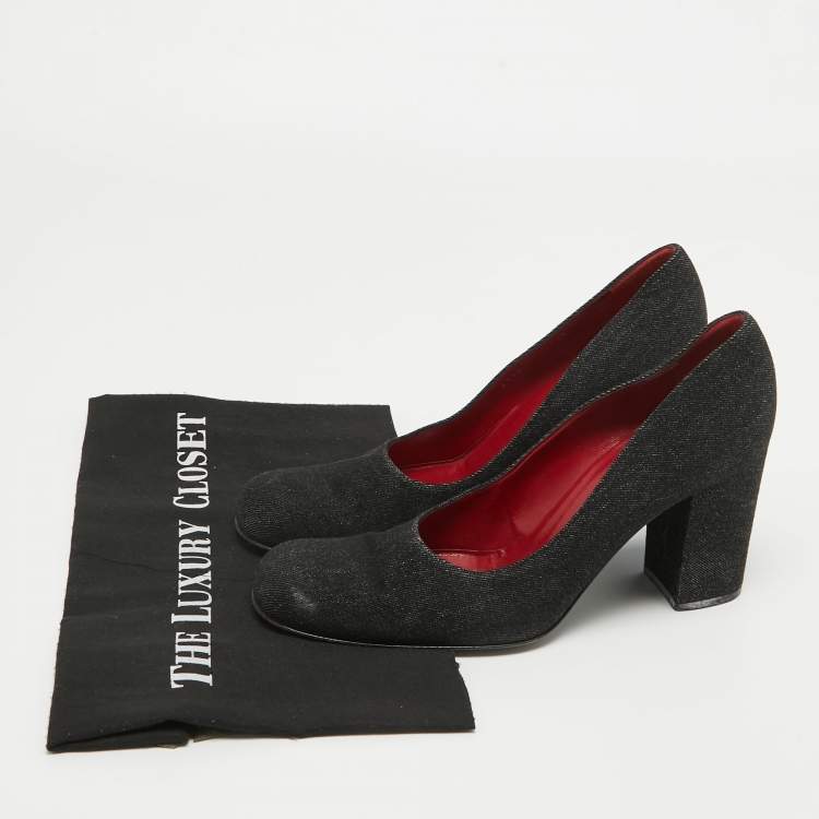Pre Owned Dolce & Gabbana Black Denim Pumps Size 38