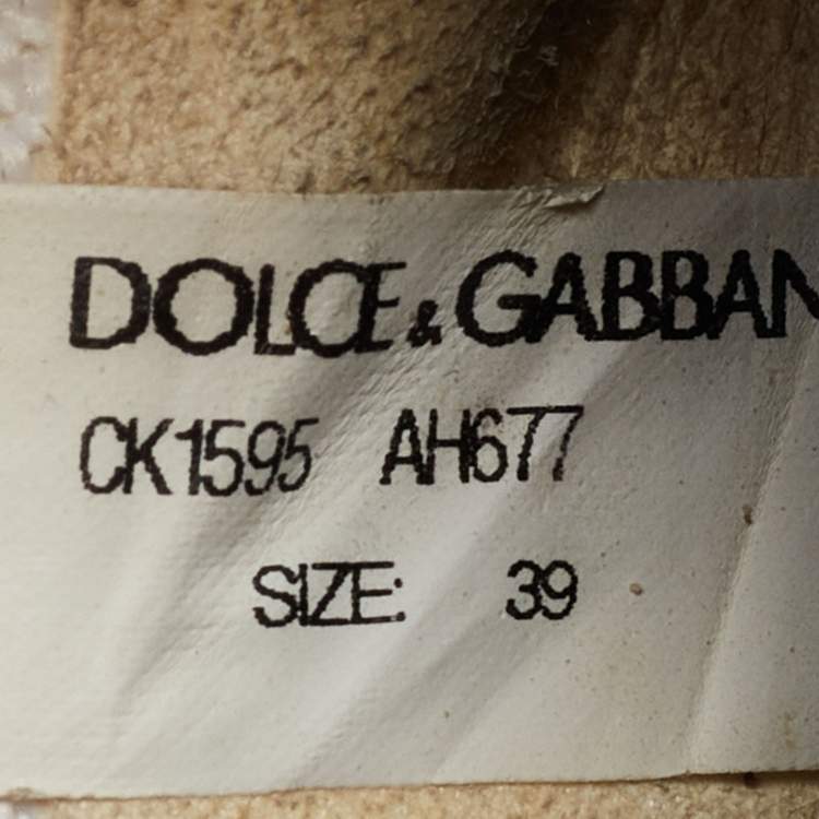 Pre Owned Dolce & Gabbana White/Black Knit Fabric Sorrento Sneakers Size 39