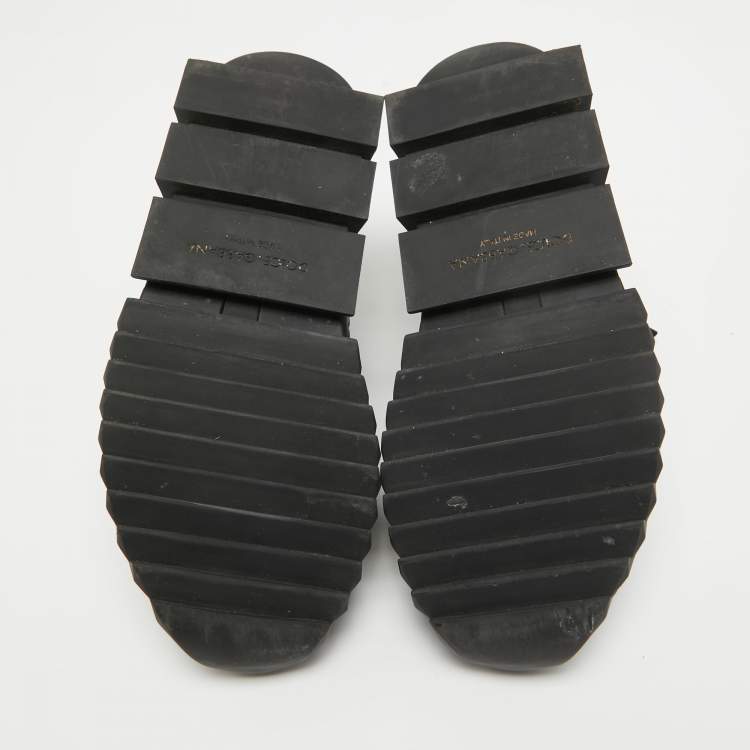 مملوكة مسبقًا Dolce & Gabbana Black Knit Fabric and Suede Sorrento High Top Sneakers Size 42.5