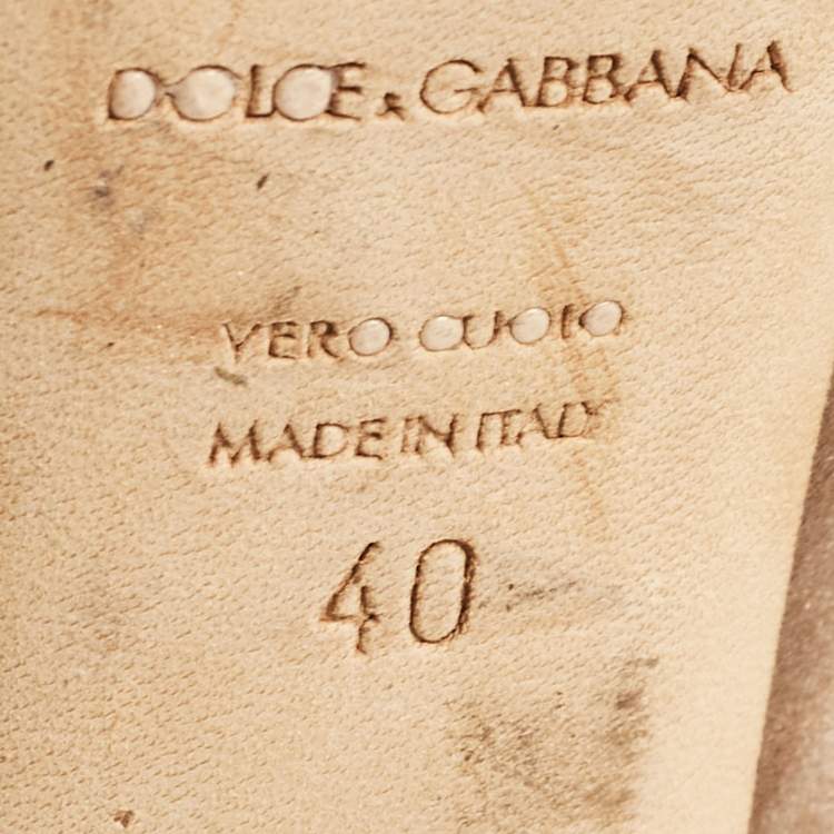 Pre Owned Dolce & Gabbana Brown Satin  Slingback Pumps Size 40 
