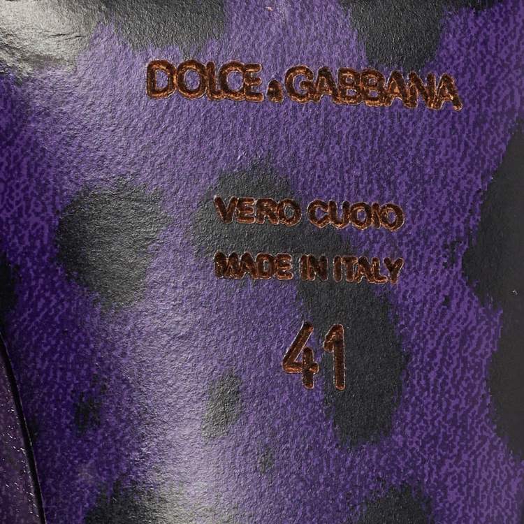 Pre Owned Dolce & Gabbana Purple Patent Peep Toe Pumps Size 41