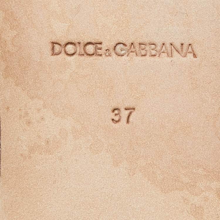 Pre Owned Dolce & Gabbana Pink Lace and Mesh Crystal Embellished Ballet Flats Size 37