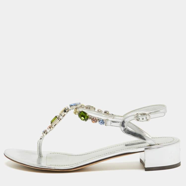 dolce gabbana silver shoes