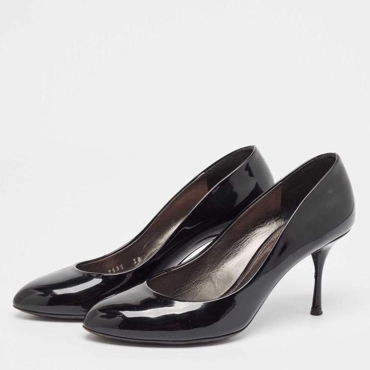 Pre Owned Dolce & Gabbana Black Patent Leather Pumps Size 38
