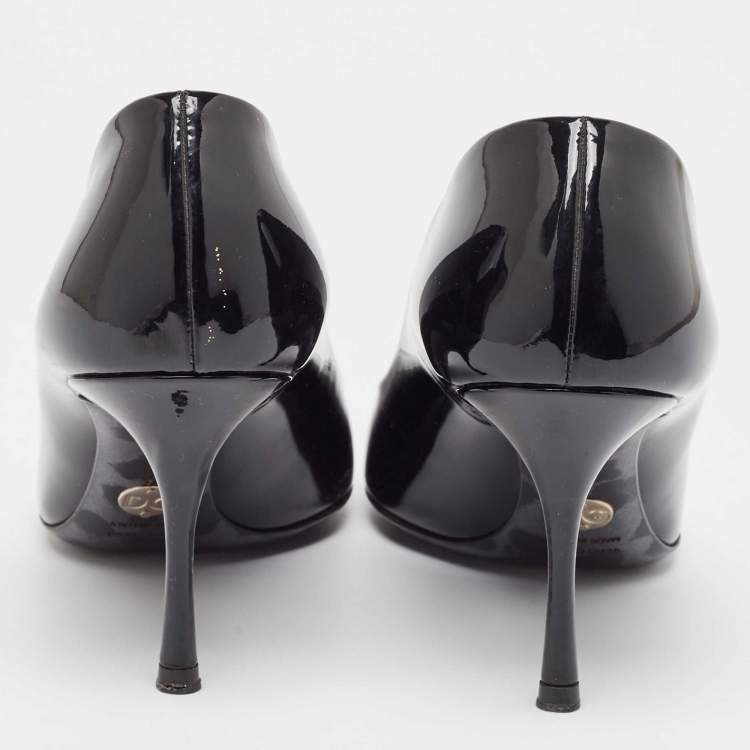 Pre Owned Dolce & Gabbana Black Patent Leather Pumps Size 38