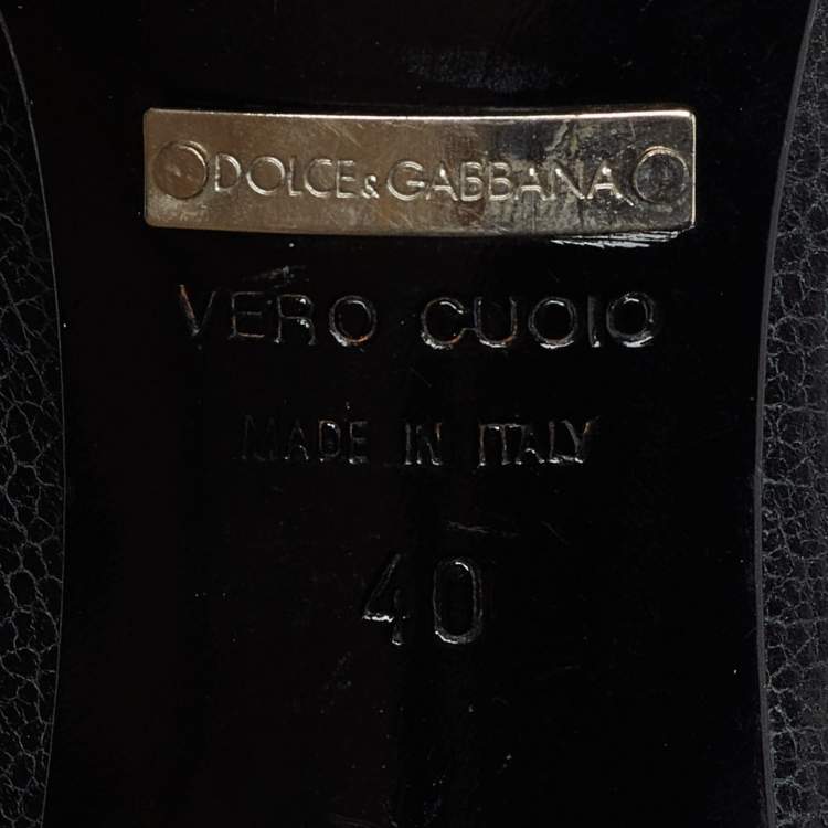 Pre Owned Dolce & Gabbana Black Leather Buckle Pointed Toe Pumps Size 40