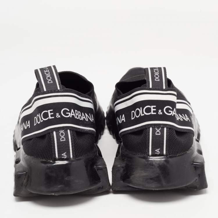 مملوكة مسبقًا Dolce & Gabbana Black Fabric Sorrento Slip On Sneakers Size 38