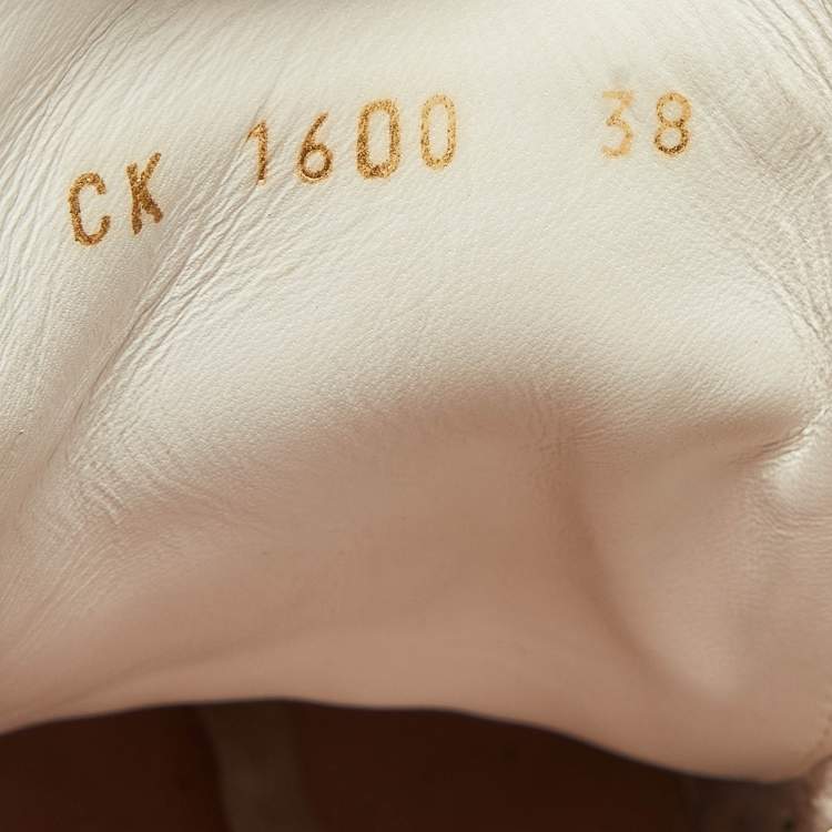 Pre Owned Dolce & Gabbana White/Pink Leather and Patent Portofino Sneakers Size 38