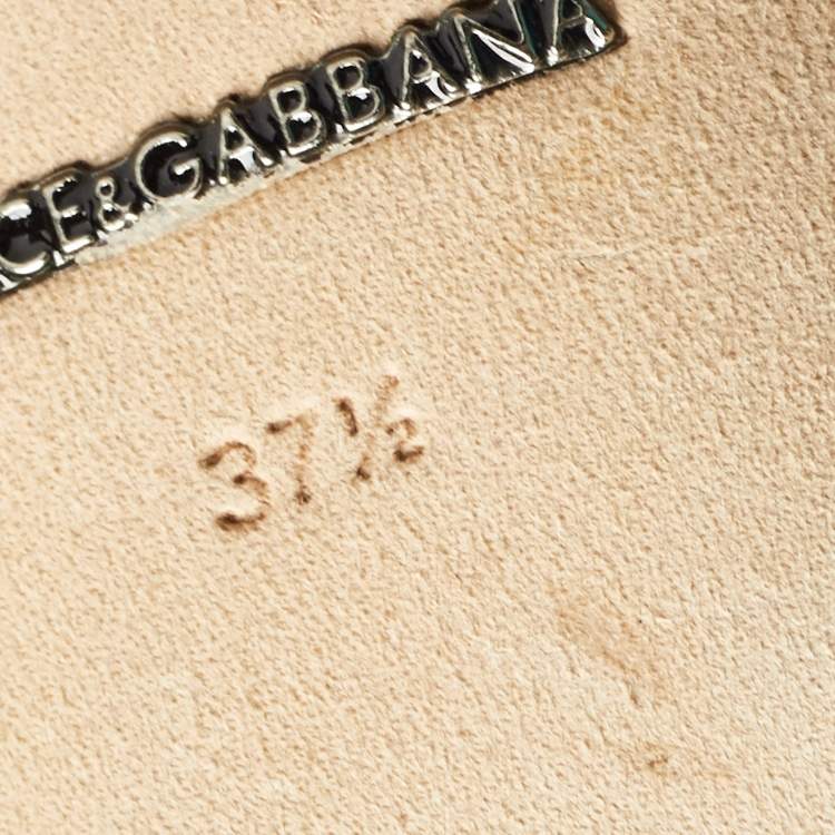 Pre Owned Dolce & Gabbana Dark Green Embossed Lizard Bellucci Pumps Size 37.5