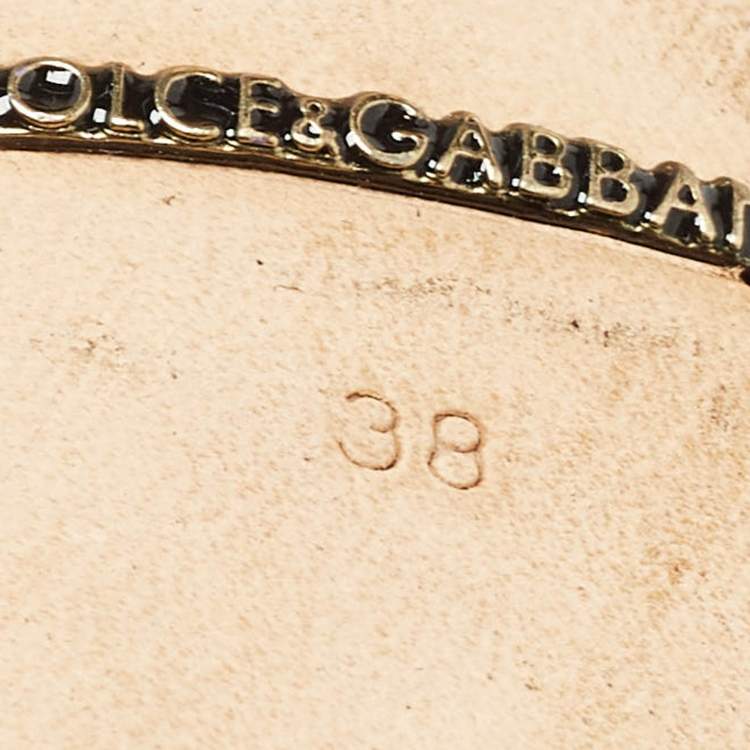 Pre Owned Dolce & Gabbana Black Lace and Suede Pumps Size 38