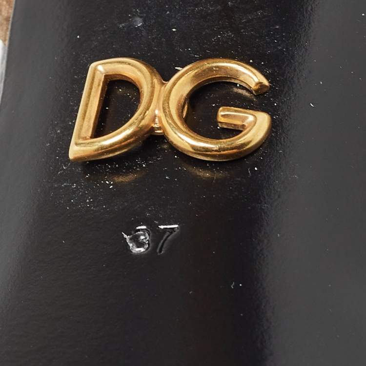 مملوكة مسبقًا Dolce & Gabbana Brown/Black Leopard Print Satin Ankle Tie Sandals Size 37