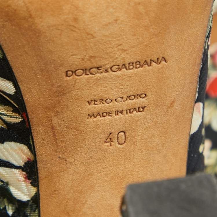 Pre Owned Dolce & Gabbana Multicolor Floral Printed Fabric Mary Jane Platform Pumps Size 40