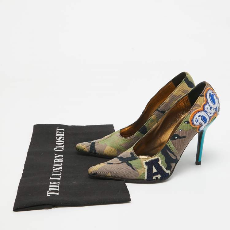 Pre Owned Dolce & Gabbana Multicolor Denim Pointed Toe Pumps Size 36
