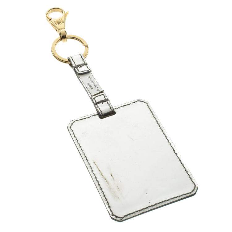 Pre Owned Dolce & Gabbana Silver & Gold Tone Logo Plaque Keyring