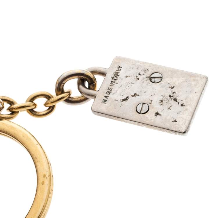 Pre Owned Dolce & Gabbana Floral Crystal Embellished Pink Leather Sunglass Keyring