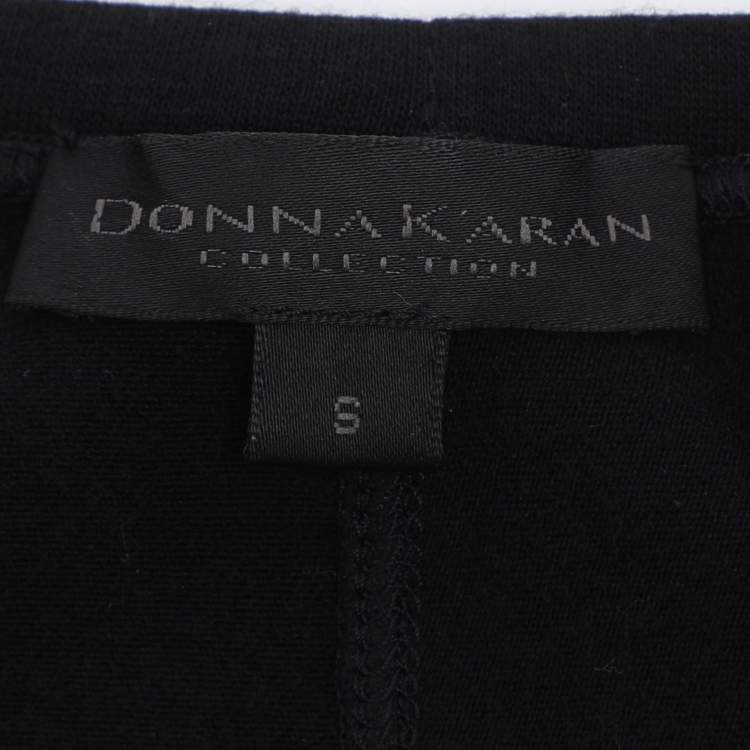 Pre Owned Donna Karan Black Jersey Floor Length Flare Skirt S