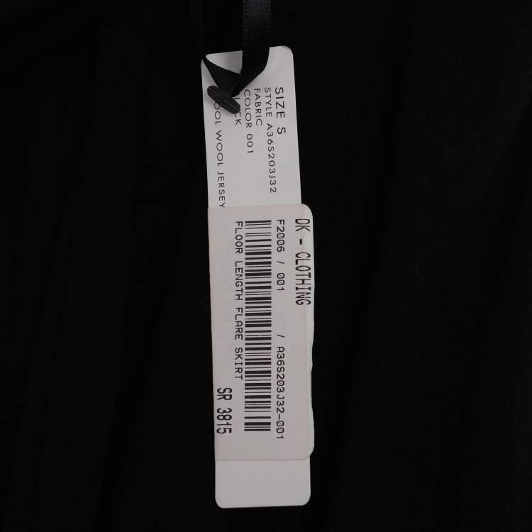 Pre Owned Donna Karan Black Jersey Floor Length Flare Skirt S