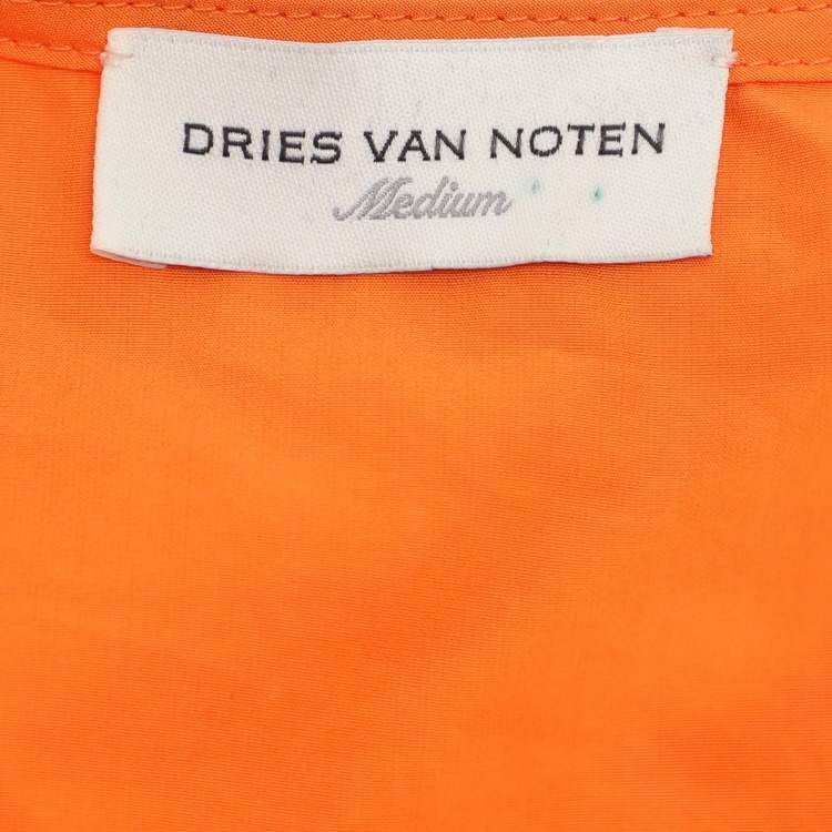Pre Owned Dries van Noten Orange Cotton Poplin Top M