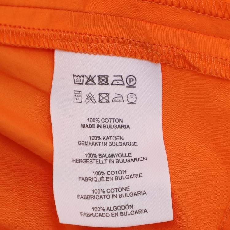 Pre Owned Dries van Noten Orange Cotton Poplin Top M