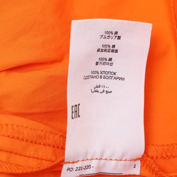 Pre Owned Dries van Noten Orange Cotton Poplin Top M