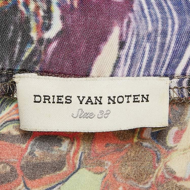 Pre Owned Dries van Noten Multicolor Silk Long Dress M