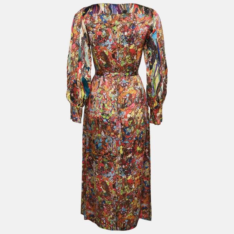 Pre Owned Dries van Noten Multicolor Silk Long Dress M