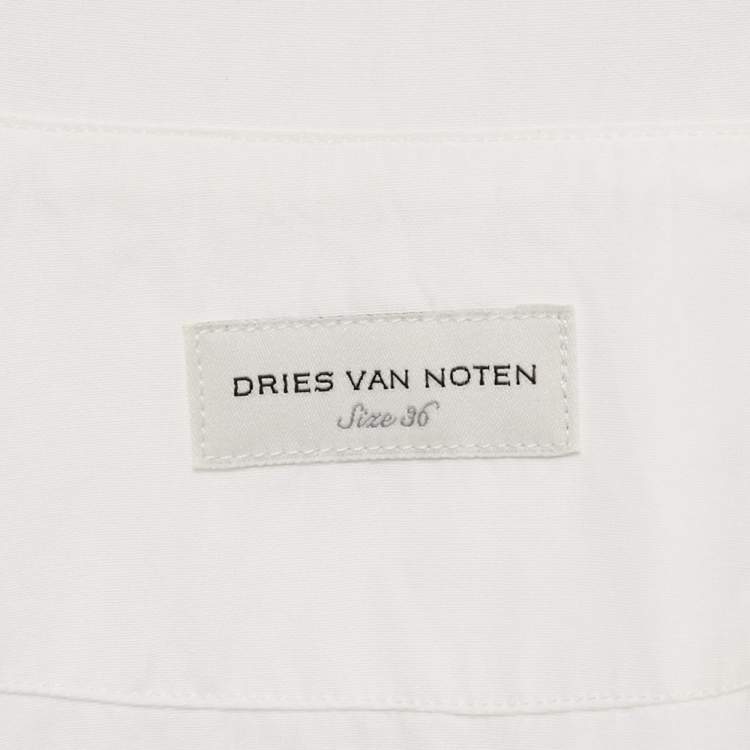 مملوكة مسبقًا Dries van Noten White Cotton Button Front Shirt Dress S