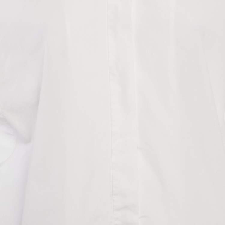 مملوكة مسبقًا Dries van Noten White Cotton Button Front Shirt Dress S