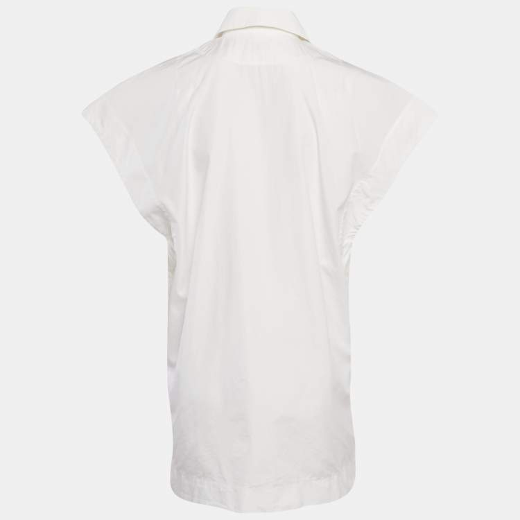 مملوكة مسبقًا Dries van Noten White Cotton Button Front Shirt Dress S