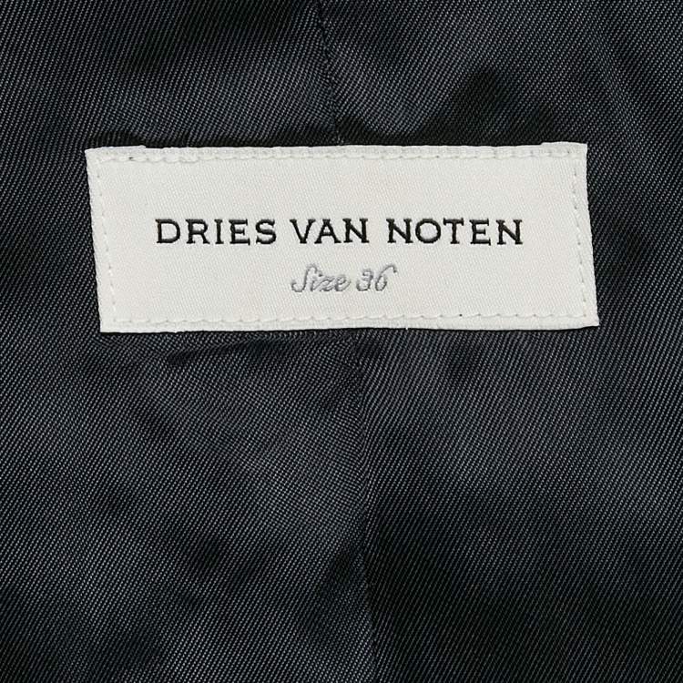 Pre Owned Dries van Noten Navy Blue Wool Single Breasted Blazer S 