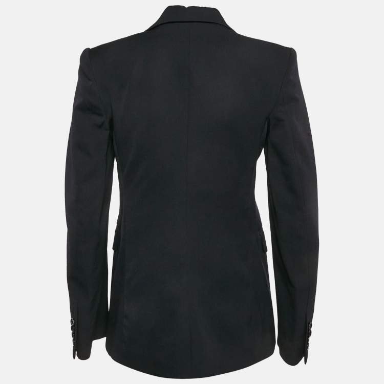 Pre Owned Dries van Noten Navy Blue Wool Single Breasted Blazer S 