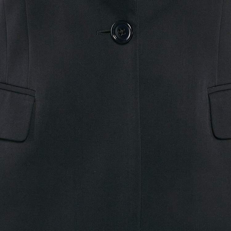 Pre Owned Dries van Noten Navy Blue Wool Single Breasted Blazer S 
