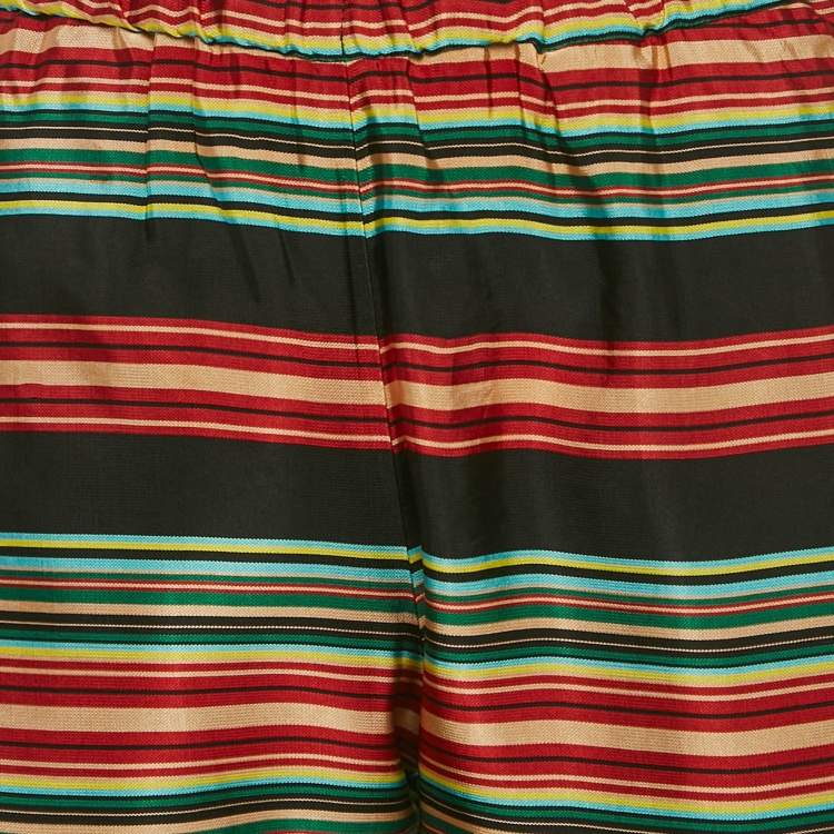 Pre Owned Dries van Noten Multicolor Stripe Satin Trousers S