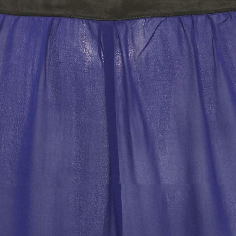 Pre Owned Dries van Noten Blue Silk Sheer Trousers M