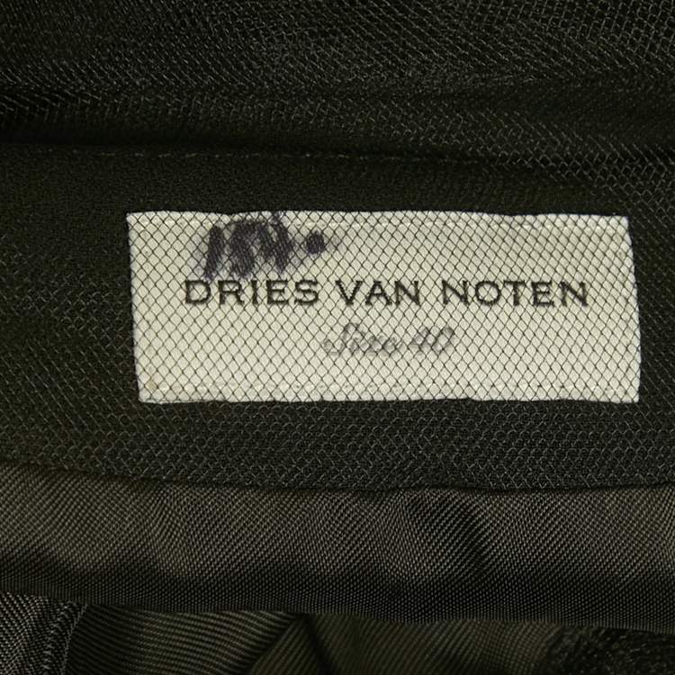 Pre Owned Dries van Noten Black Tulle and Crepe Blouse M