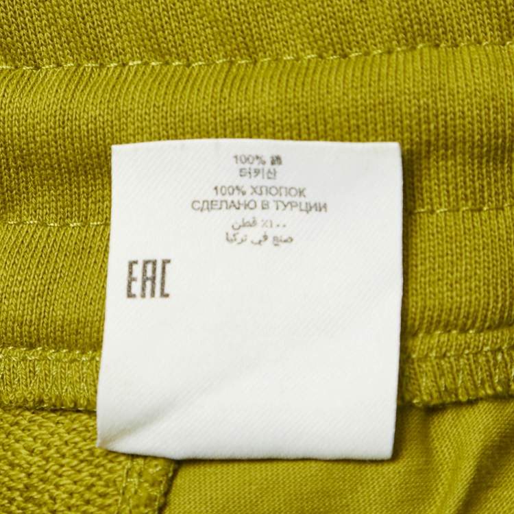 Pre Owned Dries van Noten Green Cotton Knit Wide Leg Pants M