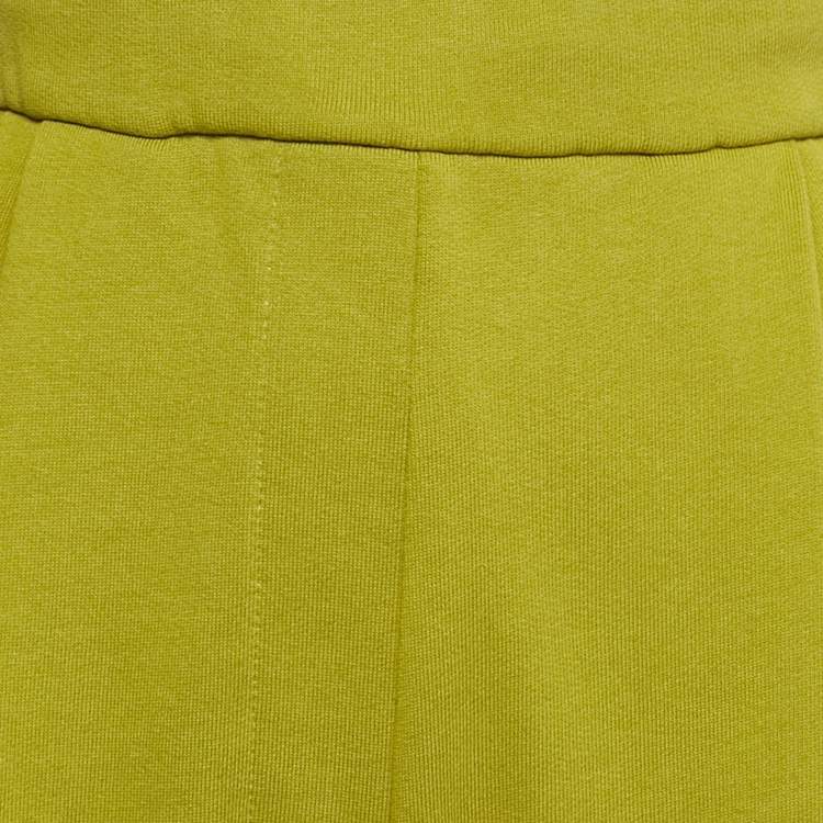 Pre Owned Dries van Noten Green Cotton Knit Wide Leg Pants M