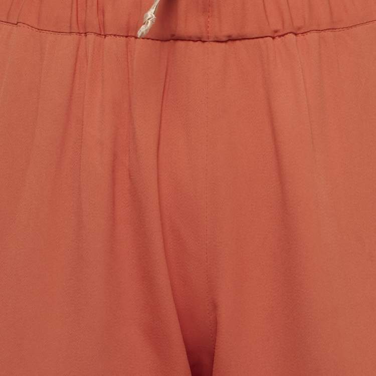 Pre Owned Dries van Noten Burnt Orange Crepe Formal Trousers S