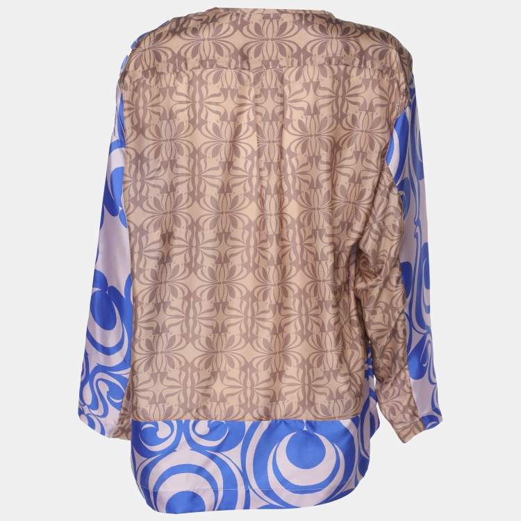 Pre Owned Dries van Noten Multicolor Printed Silk Blouse S