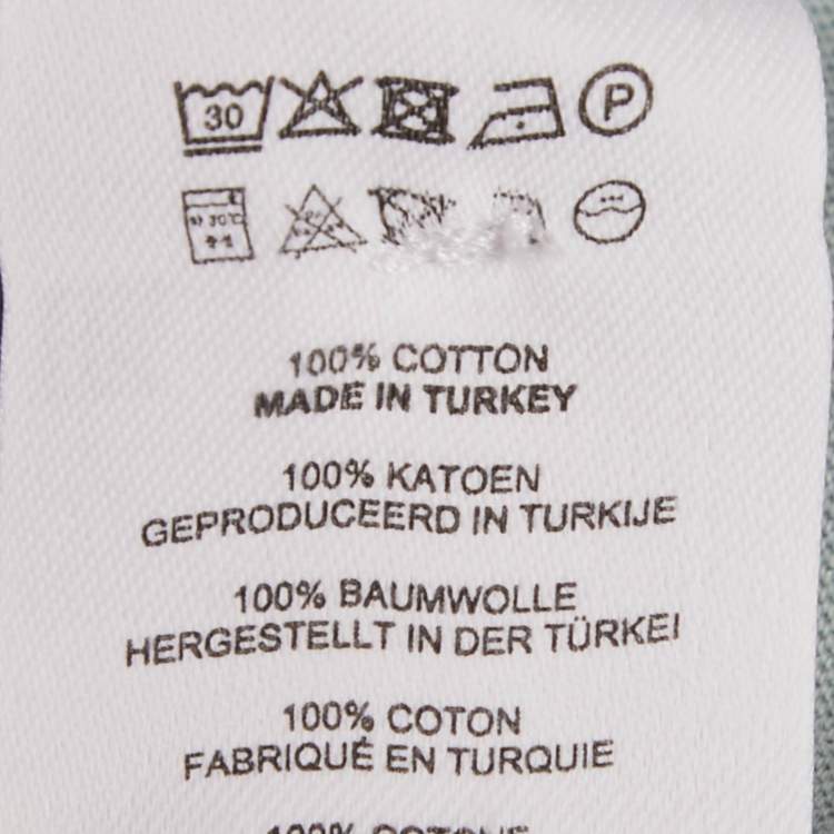 Pre Owned Dries van Noten Sage Green Floral Applique Cotton Ruffle T-Shirt S