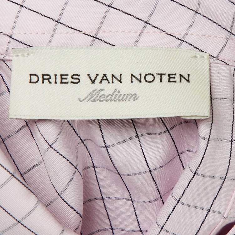 Pre Owned Dries van Noten Pink Checkered Print Cotton Corso Shirt M