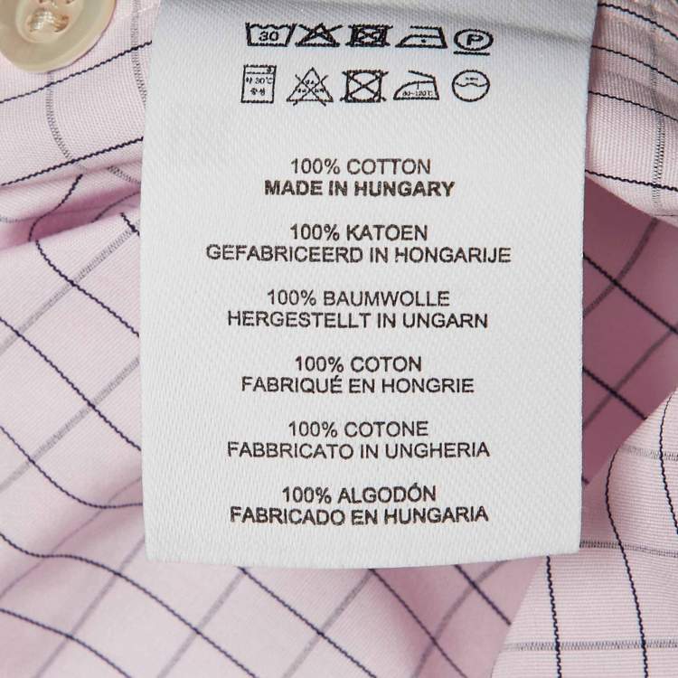 Pre Owned Dries van Noten Pink Checkered Print Cotton Corso Shirt M