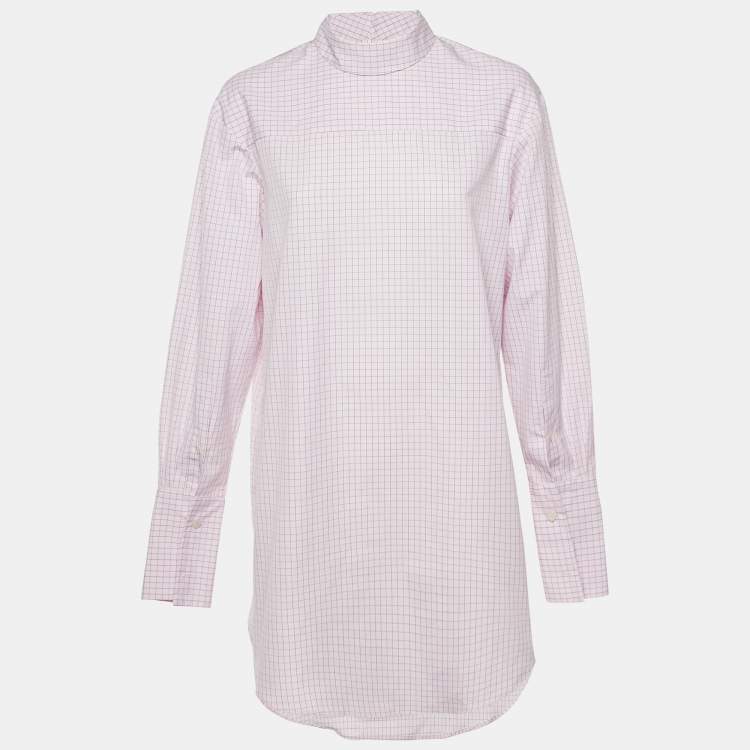 Pre Owned Dries van Noten Pink Checkered Print Cotton Corso Shirt M