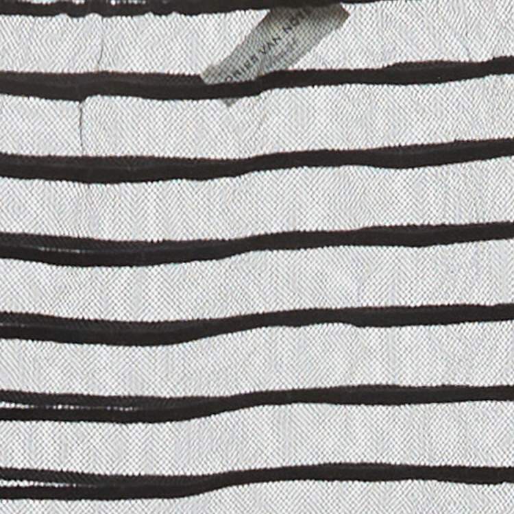 Pre Owned تنورة دريز فان نوتن تول شفاف مخطط سوداوي بقلم رصاص صغيرة