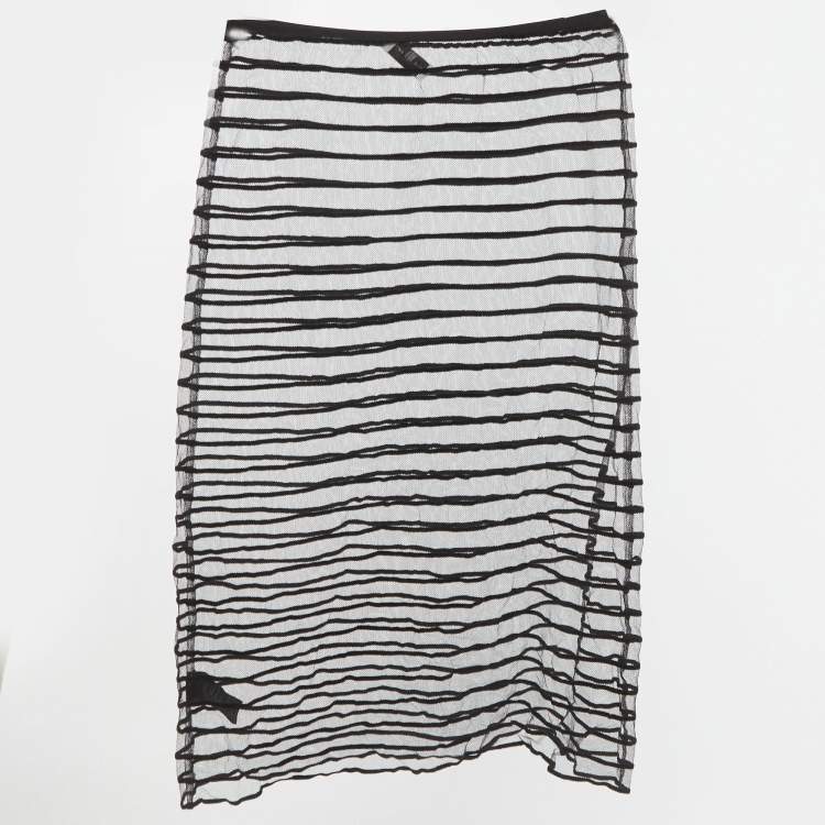 Pre Owned تنورة دريز فان نوتن تول شفاف مخطط سوداوي بقلم رصاص صغيرة