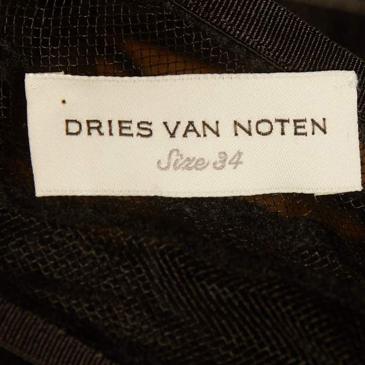 Pre Owned تنورة دريز فان نوتن تول شفاف مخطط سوداوي بقلم رصاص صغيرة