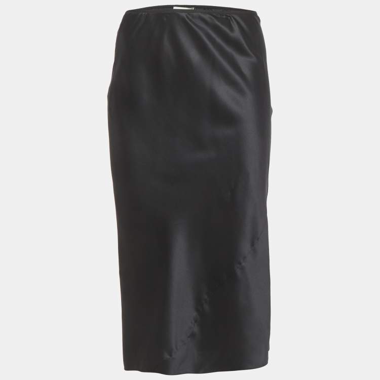 مملوكة مسبقًا Dries van Noten Black Stretch Silk Mini Skirt S