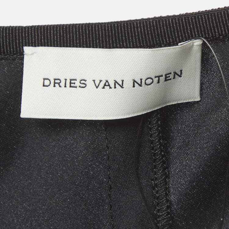 مملوكة مسبقًا Dries van Noten Black Stretch Silk Mini Skirt S