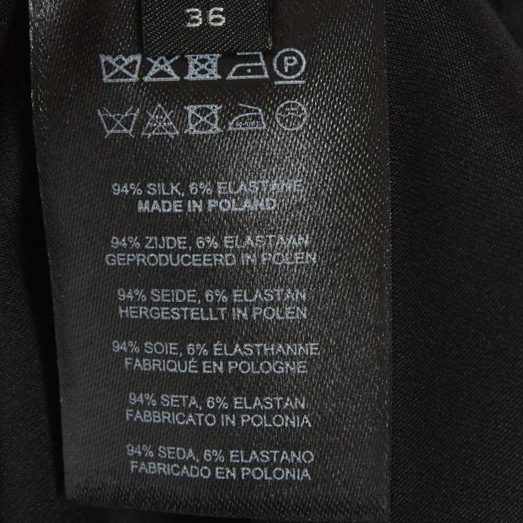 مملوكة مسبقًا Dries van Noten Black Stretch Silk Mini Skirt S